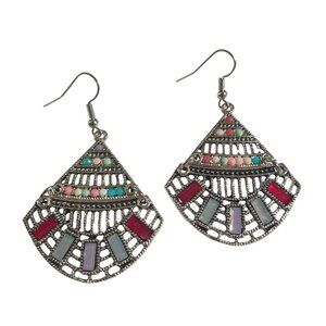 Boho Style Silver Tone Dangle Earrings Beach Core Vacation Jewelry Casual Women